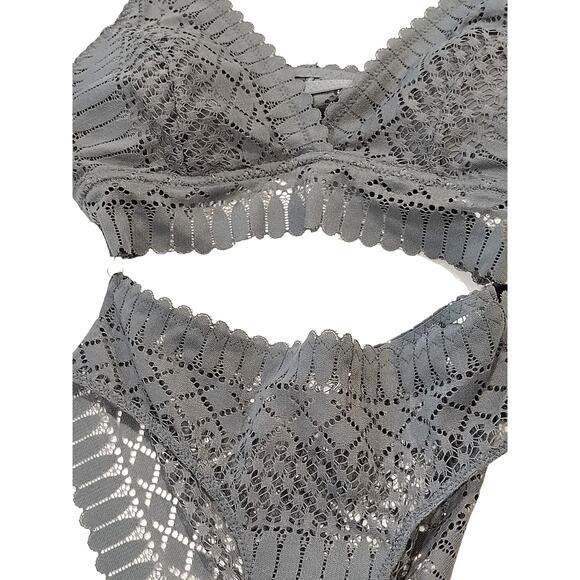 Mocha lace bralette and panty set womans  S M L - Picture 5 of 7